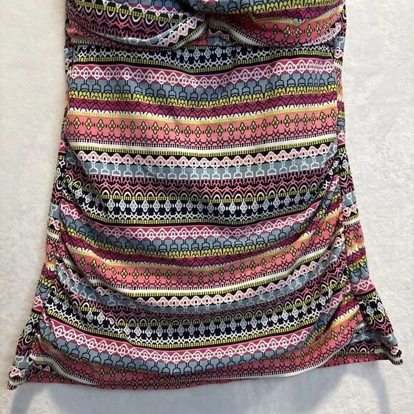 Anne Cole Twist Front Geometric Stripe Swim Bandeau Tankini Top Small Beach Pool - Picture 3 of 9